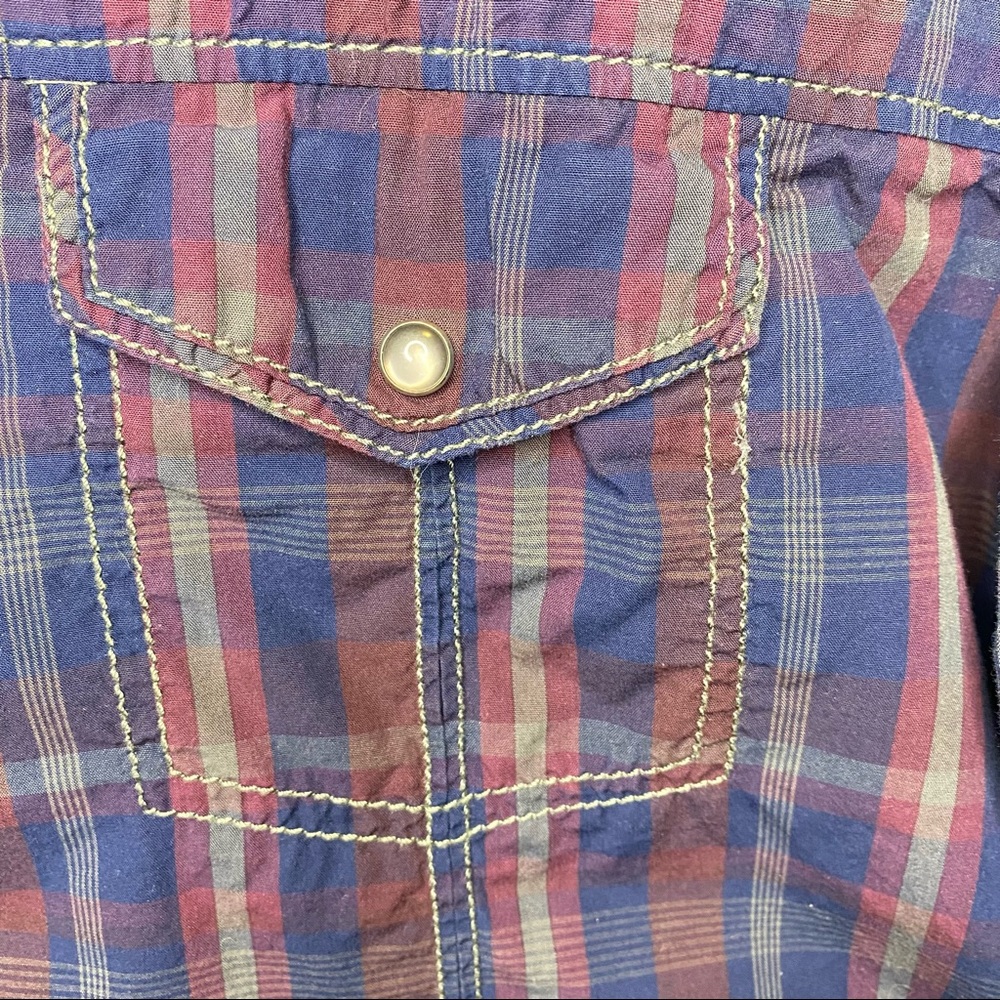 INC Men’s Shirt Western Snap Multi-Colour Plaid Size X-Large - Picture 7 of 10
